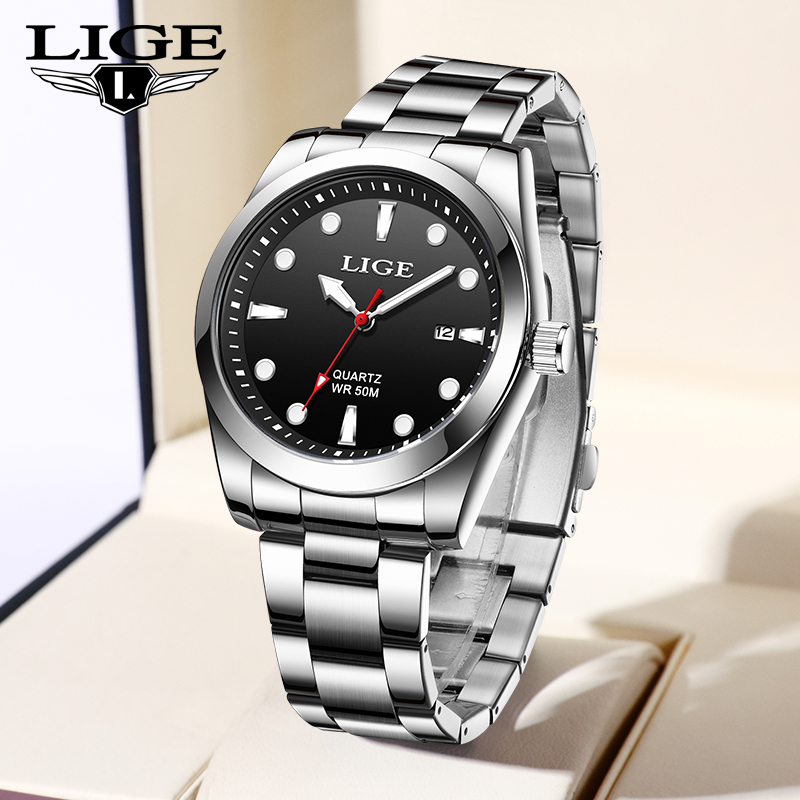 Luxury Watch Top 10 - LIGE-Montre-bracelet à quartz étanche pour homme,