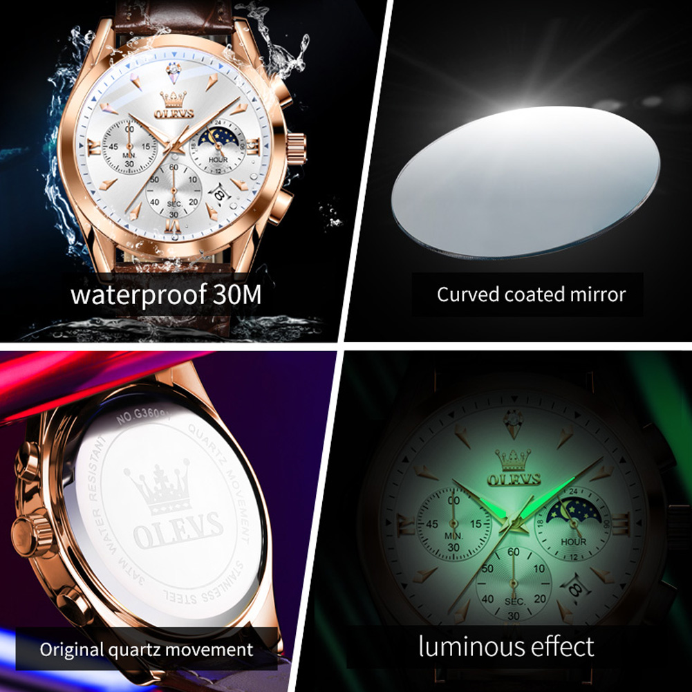 OLEVS-Montre à Quartz en Cuir  - Luxury Watch Investment avis et prix